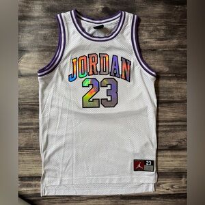 💎 Nike Jordan 23 Purple Venom Iridescent Basketball Jersey M 10-12y 💎